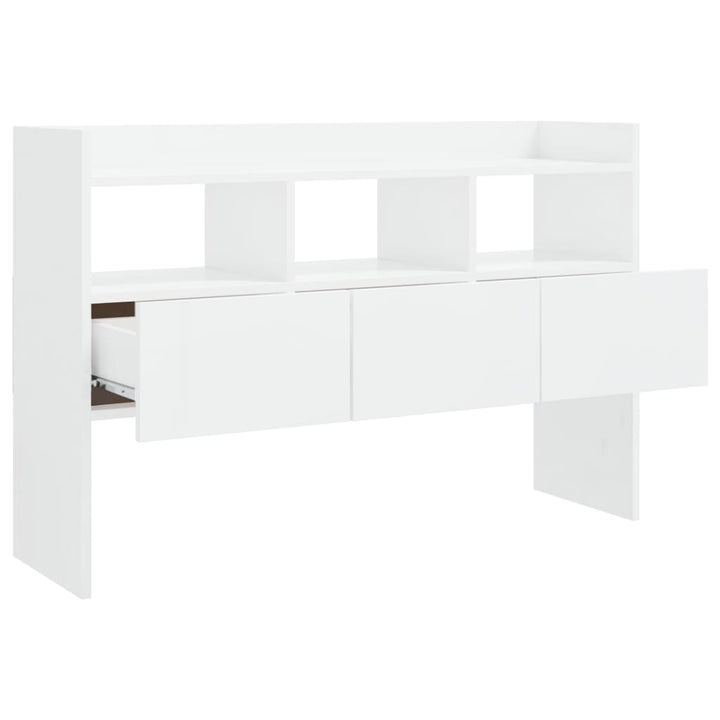 skænk 105x30x70 cm konstrueret træ hvid højglans