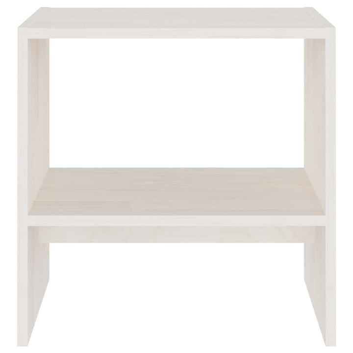sengeskabe 2 stk. 40x30,5x40 cm massivt fyrretræ hvid