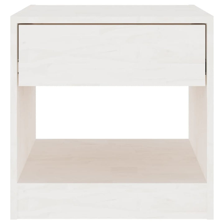 sengebord 40x31x40 cm massivt fyrretræ hvid