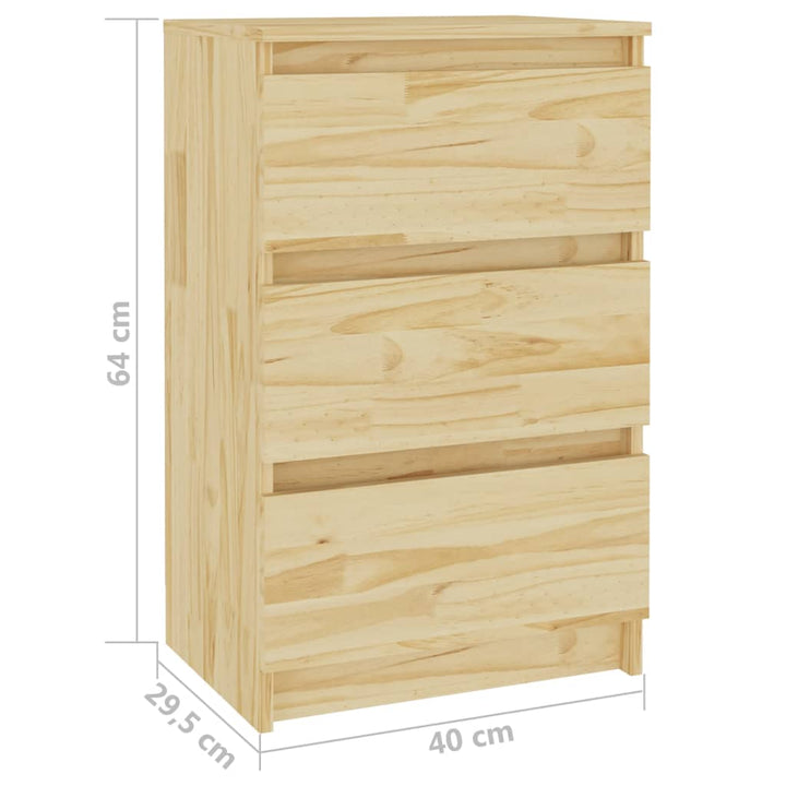 sengeborde 2 stk. 40x29,5x64 cm massivt fyrretræ