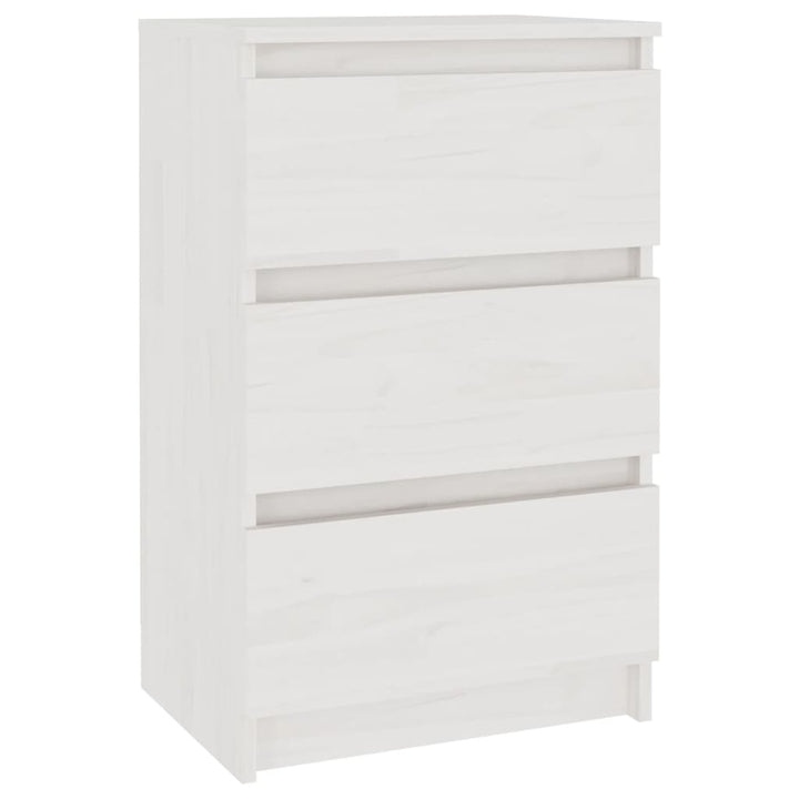sengebord 40x29,5x64 cm massivt fyrretræ hvid