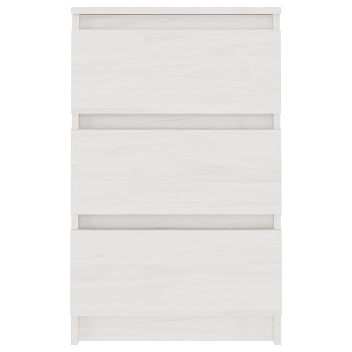 sengebord 40x29,5x64 cm massivt fyrretræ hvid