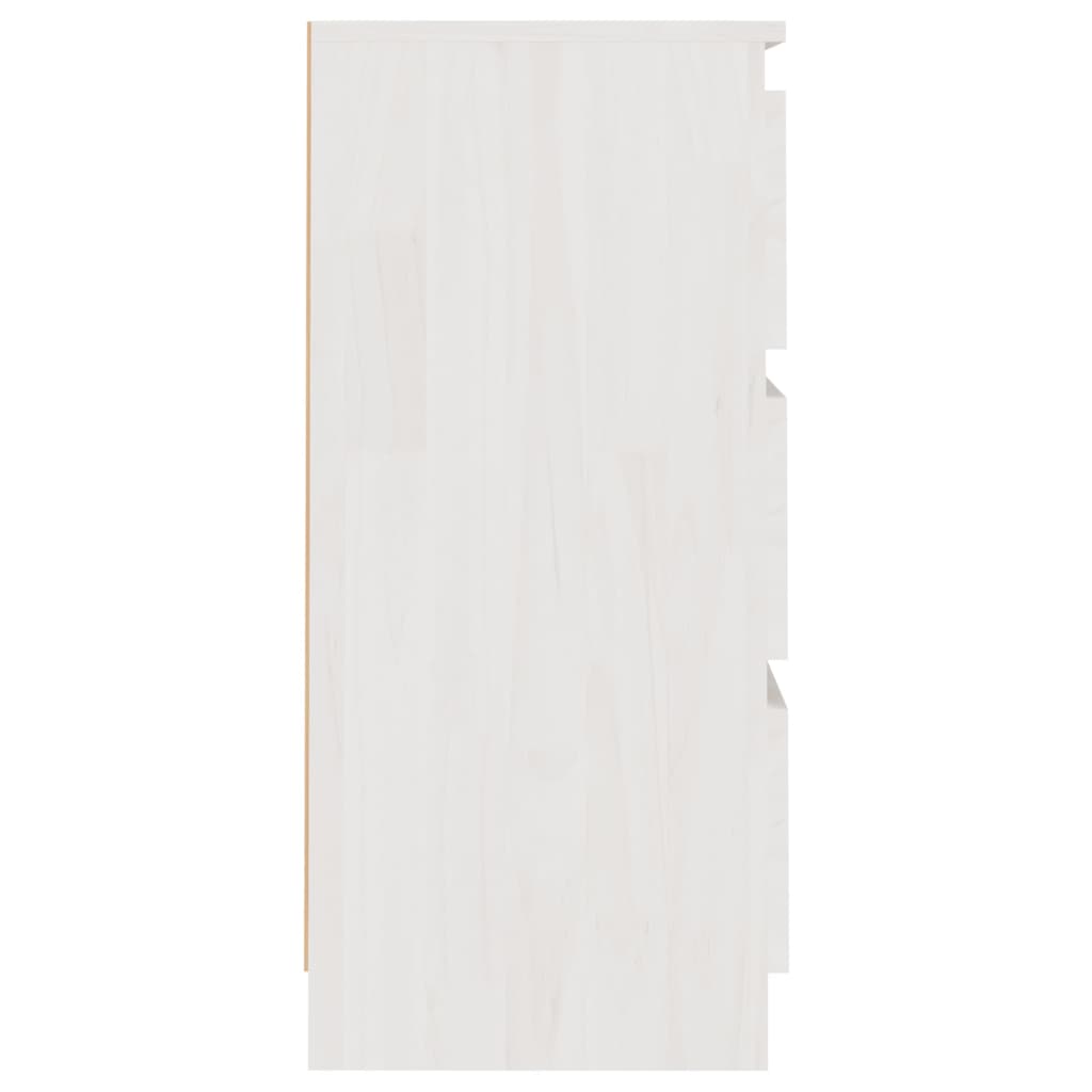 sengebord 40x29,5x64 cm massivt fyrretræ hvid