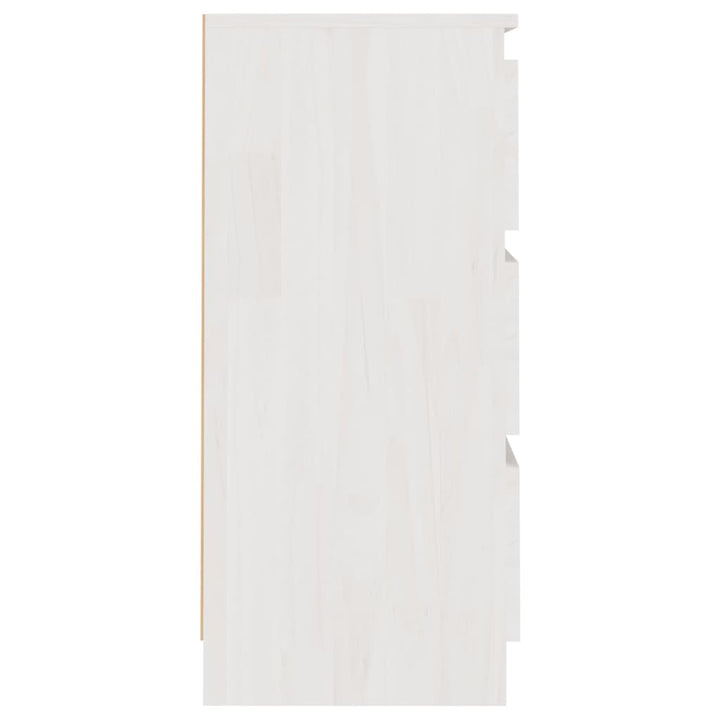sengebord 40x29,5x64 cm massivt fyrretræ hvid