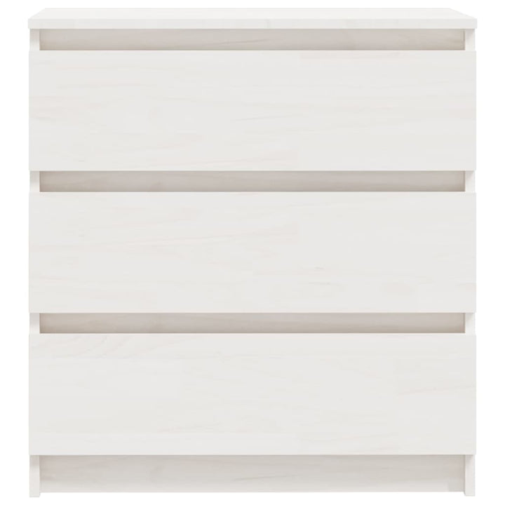 sengebord 60x36x64 cm massivt fyrretræ hvid