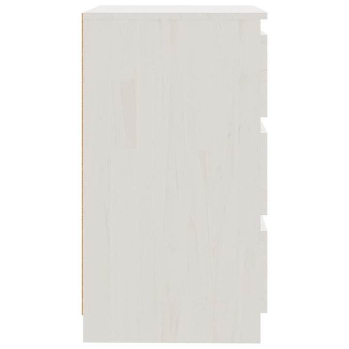 sengebord 60x36x64 cm massivt fyrretræ hvid