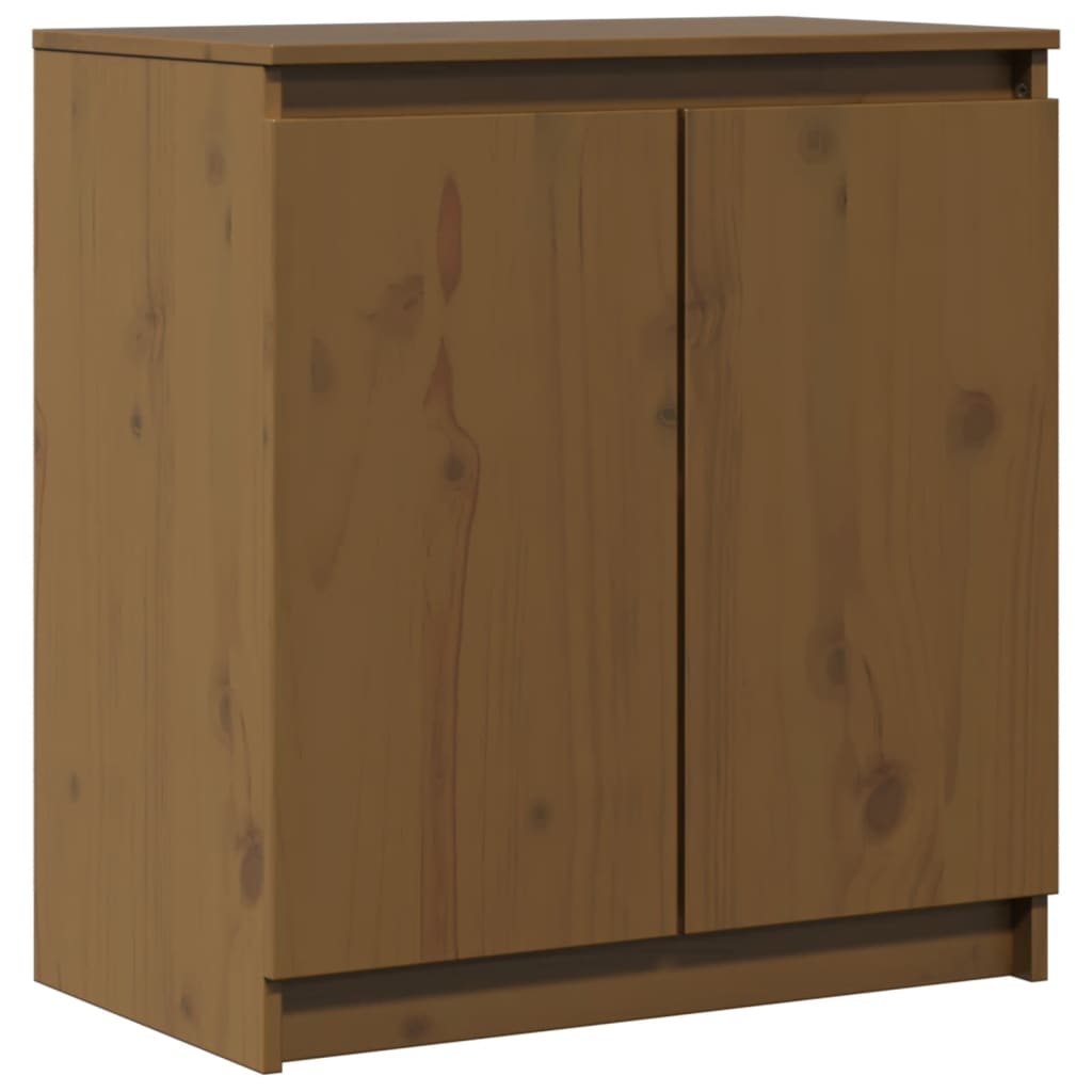 skab 60x36x65 cm massivt fyrretræ gyldenbrun