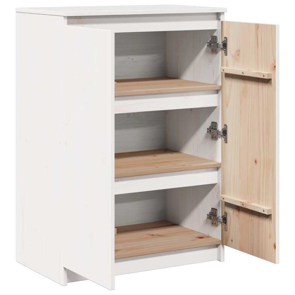 skænk 60x36x84 cm massivt fyrretræ hvid