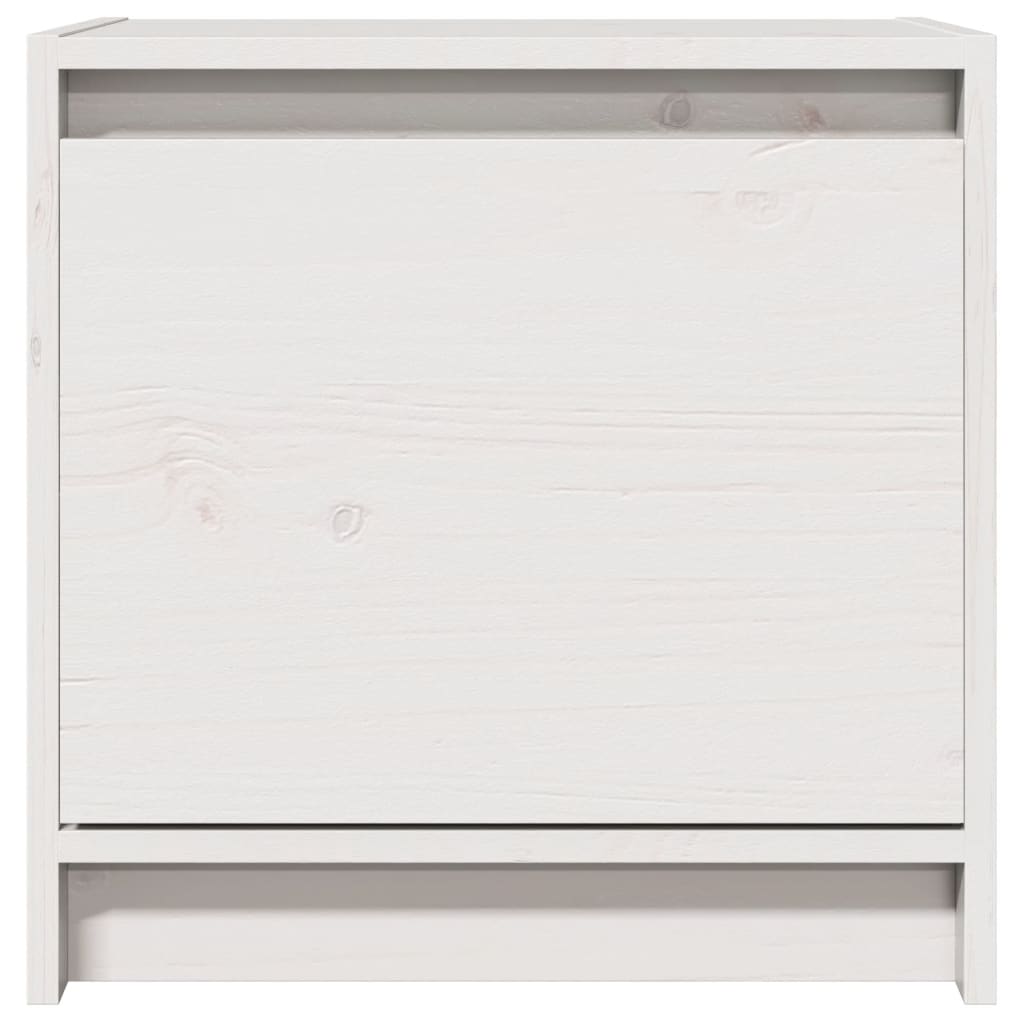 sengebord 40x30,5x40 cm massivt fyrretræ hvid