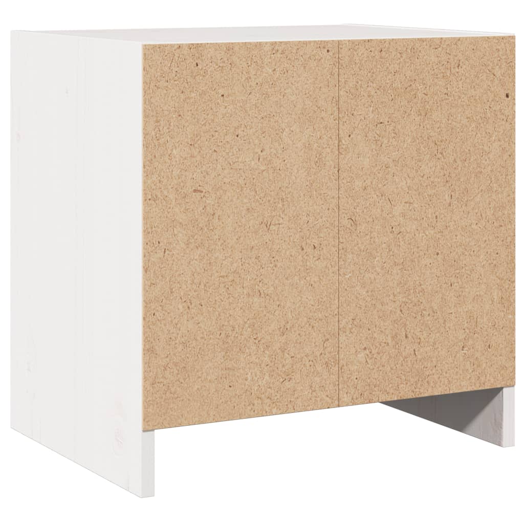 sengebord 40x30,5x40 cm massivt fyrretræ hvid