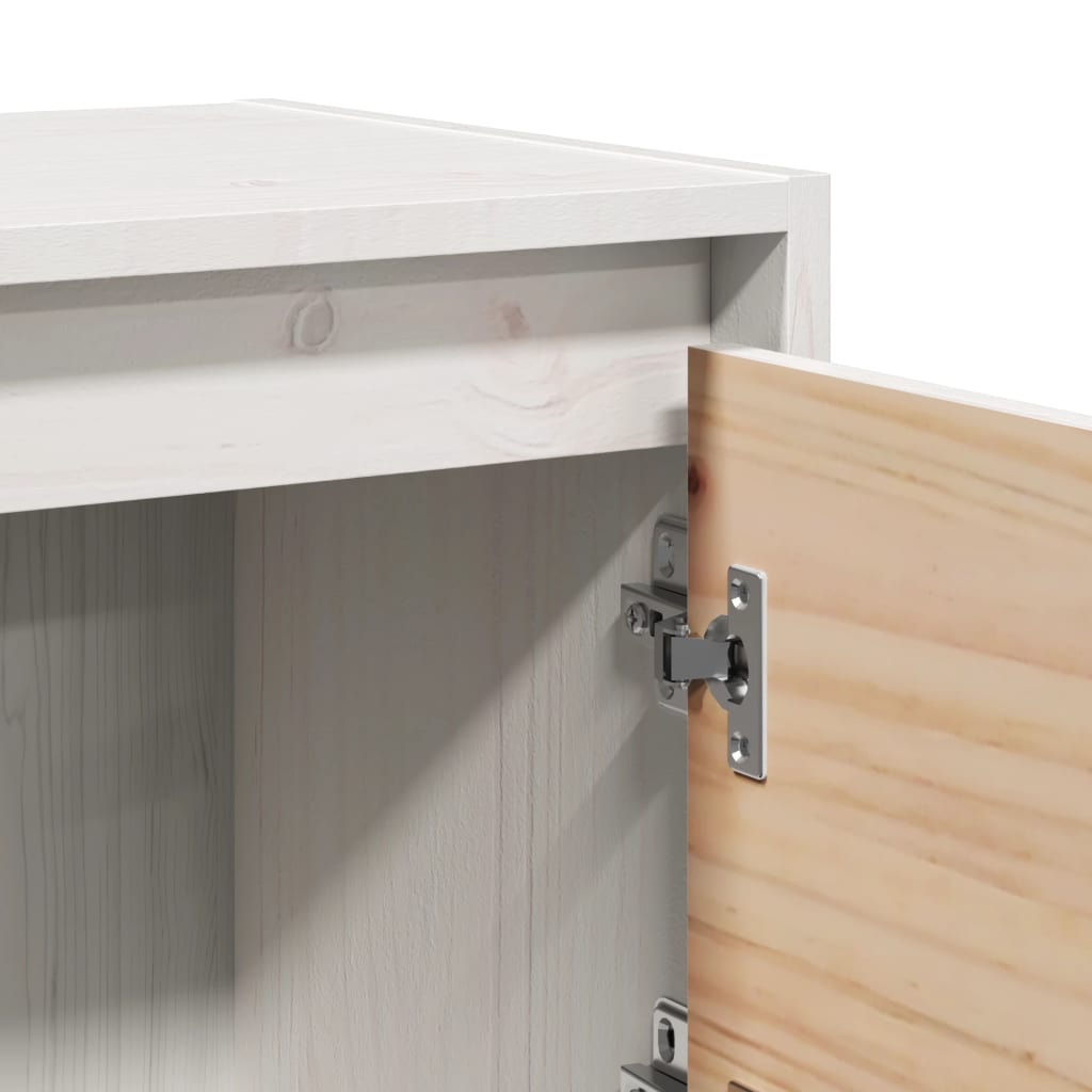 sengebord 40x30,5x40 cm massivt fyrretræ hvid