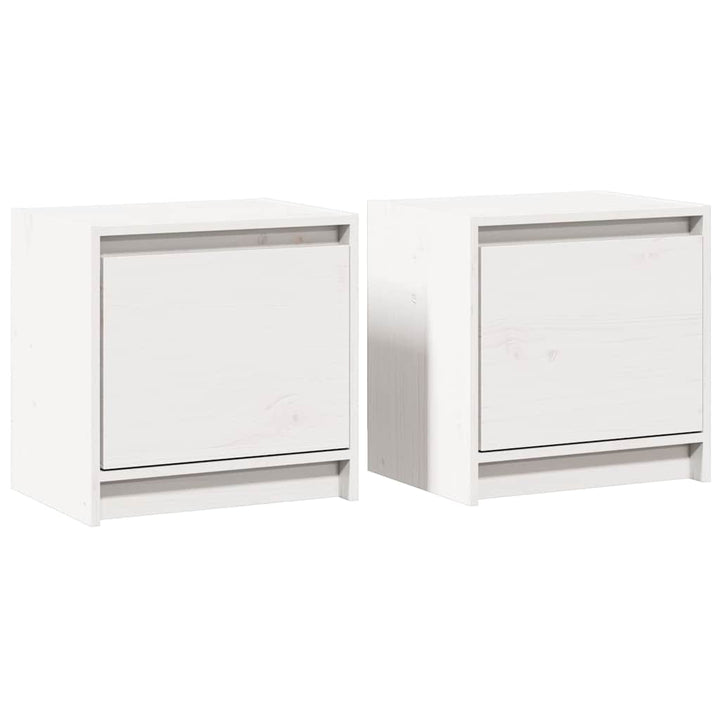 sengeborde 2 stk. 40x30,5x40 cm massivt fyrretræ hvid
