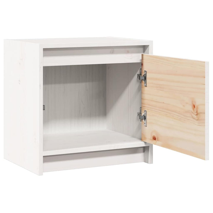 sengeborde 2 stk. 40x30,5x40 cm massivt fyrretræ hvid