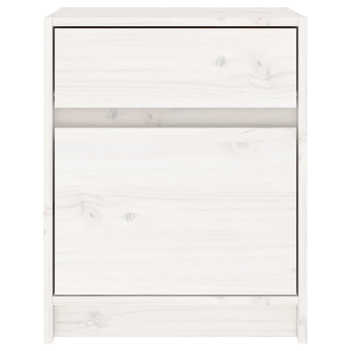 sengebord 40x31x50 cm massivt fyrretræ hvid