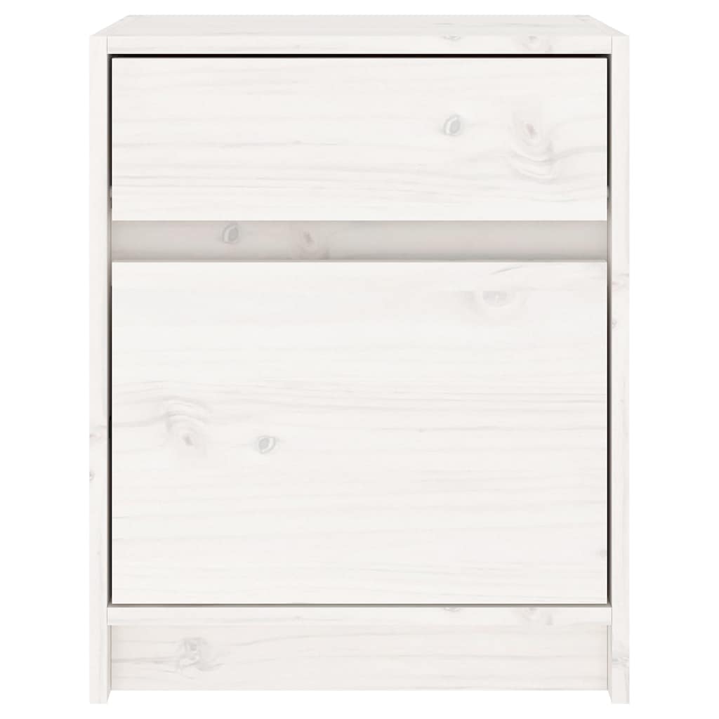 sengebord 40x31x50 cm massivt fyrretræ hvid