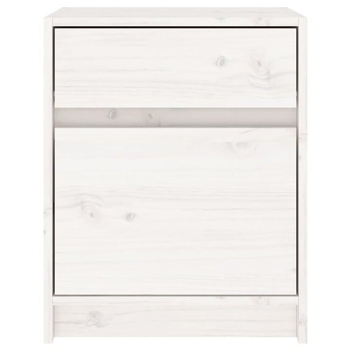 sengebord 40x31x50 cm massivt fyrretræ hvid