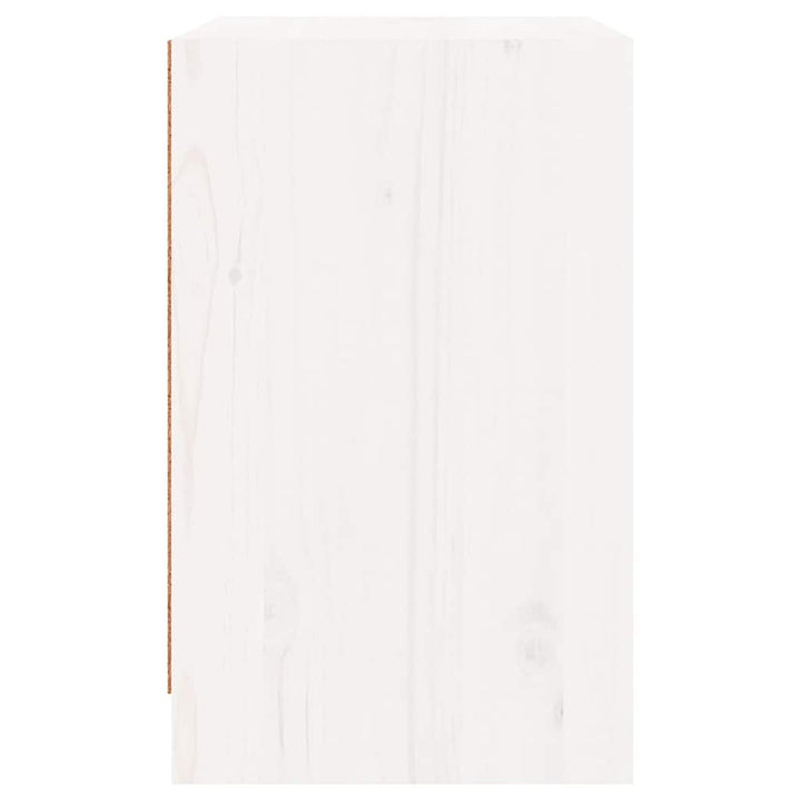 sengebord 40x31x50 cm massivt fyrretræ hvid