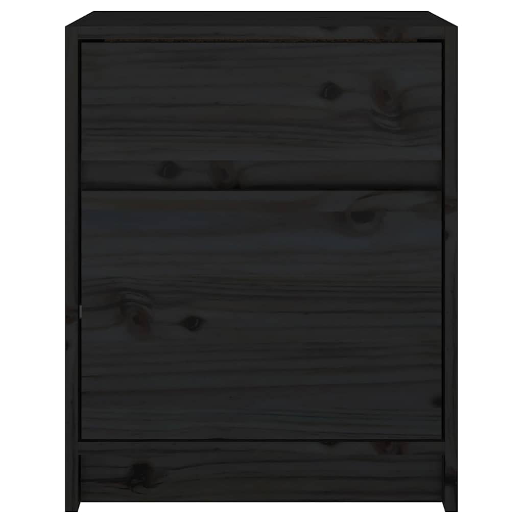 sengeskabe 2 stk. 40x31x50 cm massivt fyrretræ sort