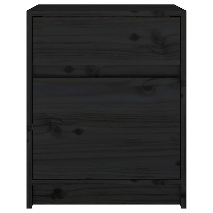 sengeskabe 2 stk. 40x31x50 cm massivt fyrretræ sort
