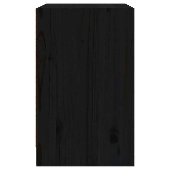 sengeskabe 2 stk. 40x31x50 cm massivt fyrretræ sort