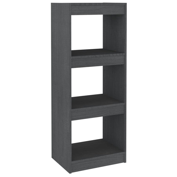 bogskab/rumdeler 40x30x103,5 cm massivt fyrretræ grå