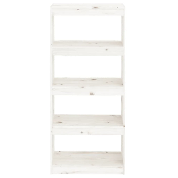 bogreol/rumdeler 60x30x135,5 cm massivt fyrretræ hvid