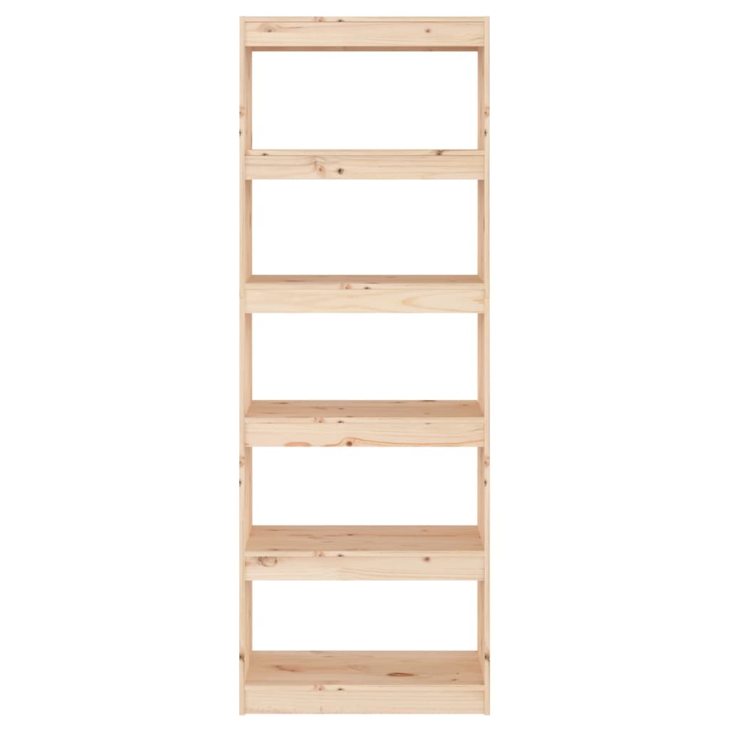 bogreol/rumdeler 60x30x167,5 cm massivt fyrretræ