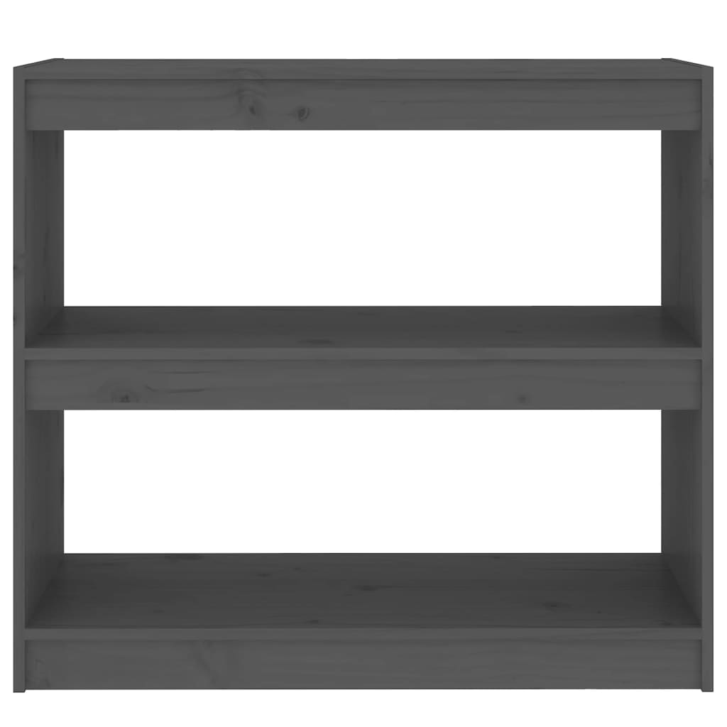bogreol/rumdeler 80x30x71,5 cm massivt fyrretræ grå
