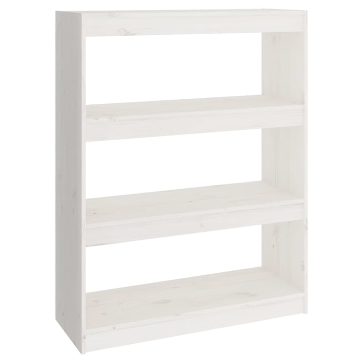 bogskab/rumdeler 80x30x103,5 cm massivt fyrretræ hvid