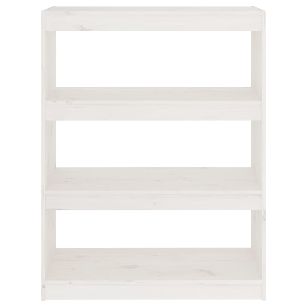 bogskab/rumdeler 80x30x103,5 cm massivt fyrretræ hvid