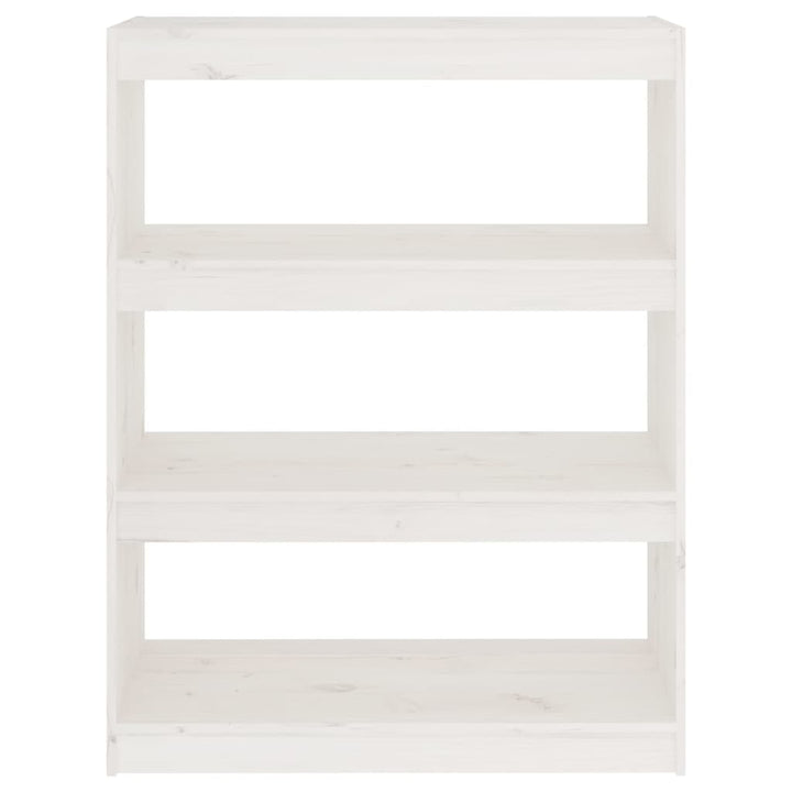 bogskab/rumdeler 80x30x103,5 cm massivt fyrretræ hvid