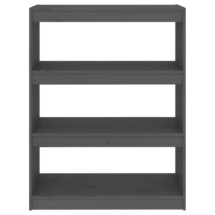 bogreol/rumdeler 80x30x103,5 cm massivt fyrretræ grå