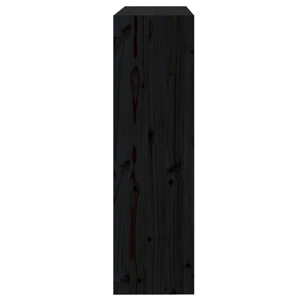 bogreol/rumdeler 80x30x103,5 cm massivt fyrretræ sort