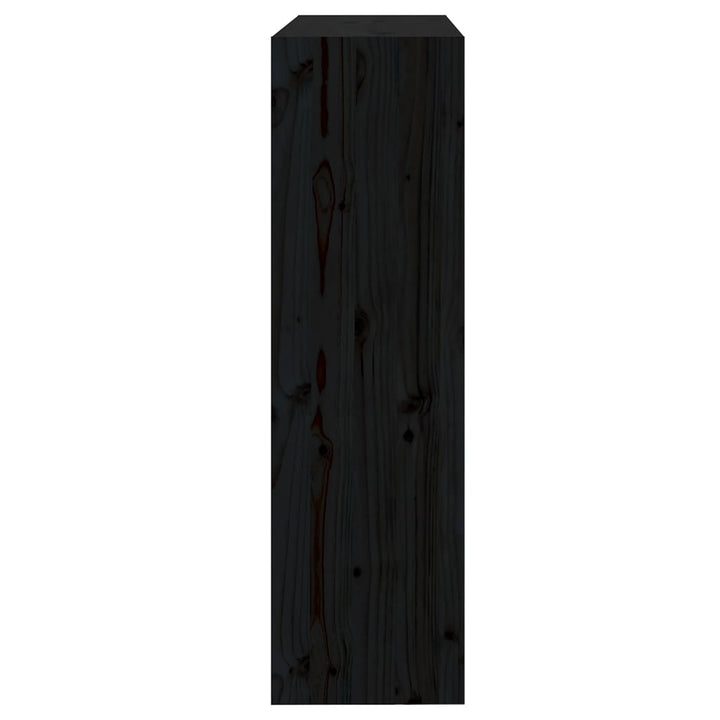 bogreol/rumdeler 80x30x103,5 cm massivt fyrretræ sort