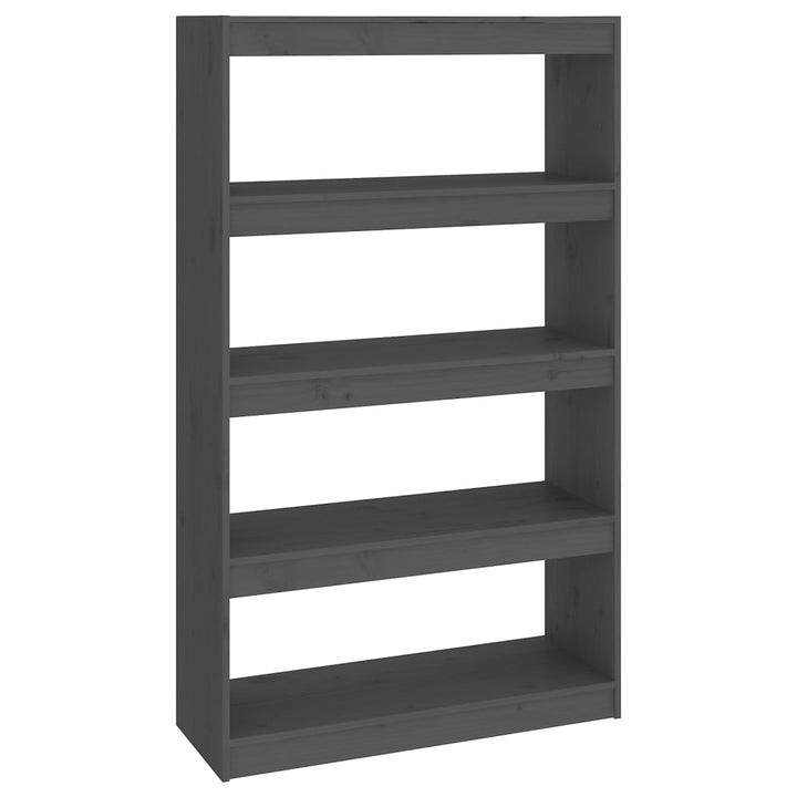 bogskab/rumdeler 80x30x135,5 cm massivt fyrretræ grå