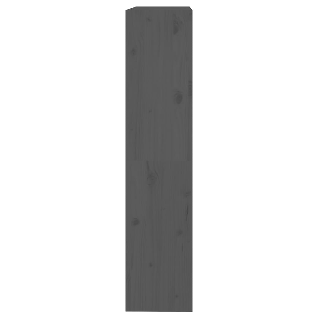bogskab/rumdeler 80x30x135,5 cm massivt fyrretræ grå
