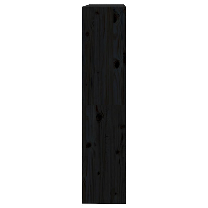 bogreol/rumdeler 80x30x135,5 cm massivt fyrretræ sort