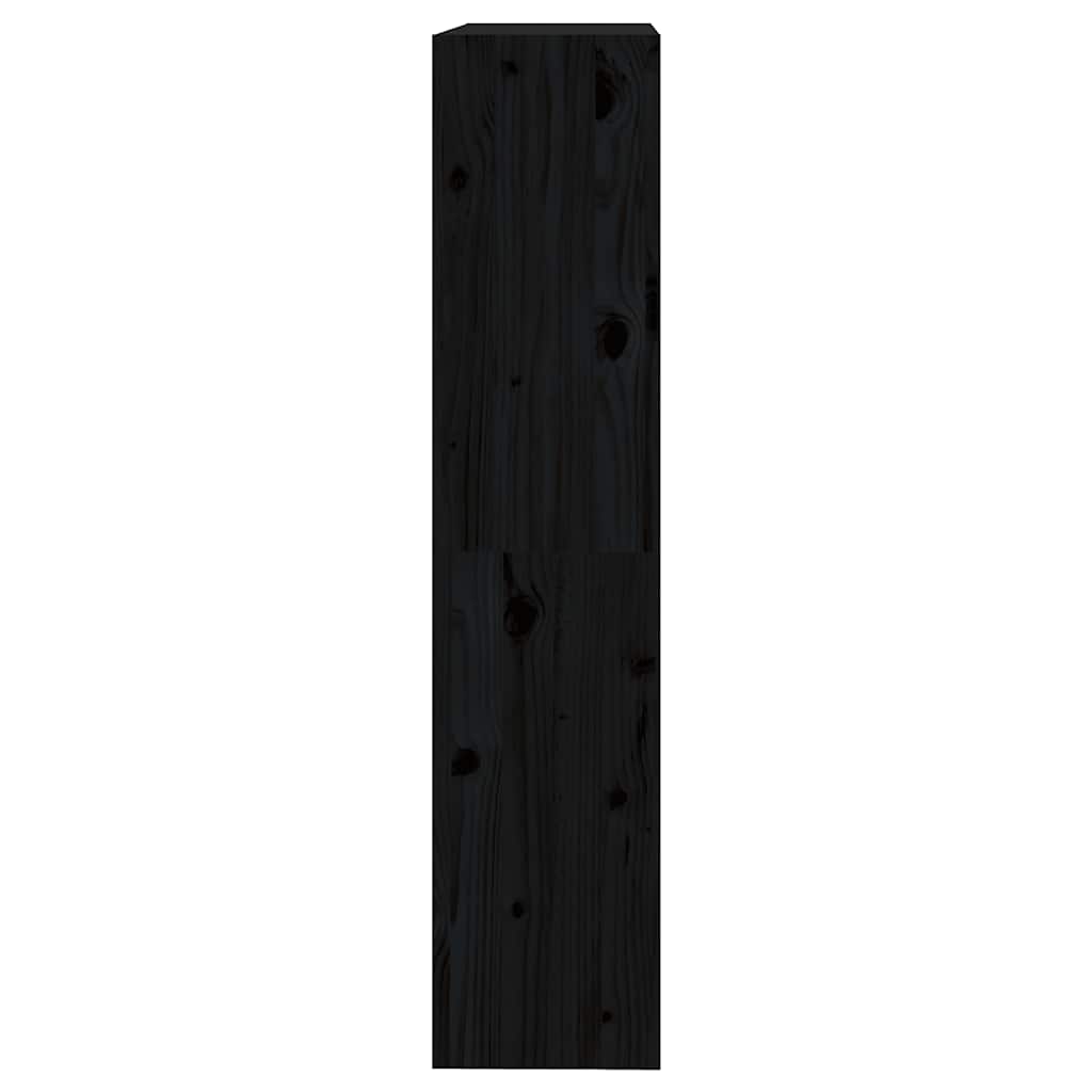 bogreol/rumdeler 80x30x135,5 cm massivt fyrretræ sort