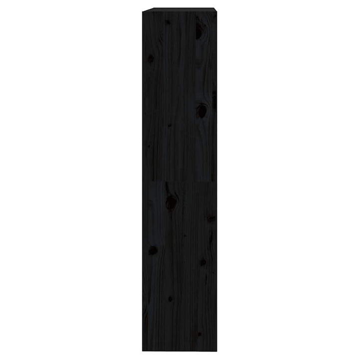 bogreol/rumdeler 80x30x135,5 cm massivt fyrretræ sort