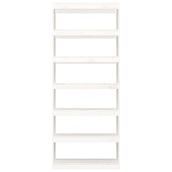 bogreol/rumdeler 80x30x199,5 cm massivt fyrretræ hvid
