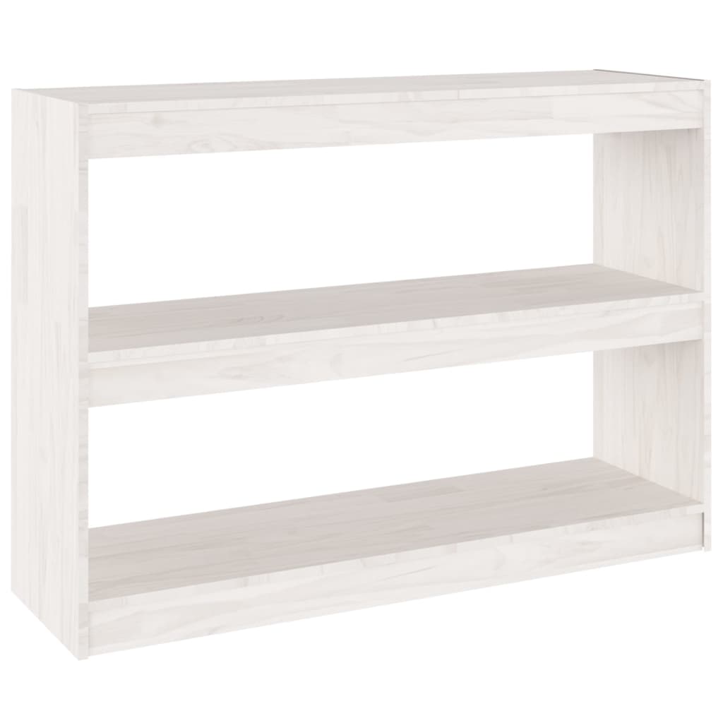 bogreol/rumdeler 100x30x71,5 cm massivt fyrretræ hvid