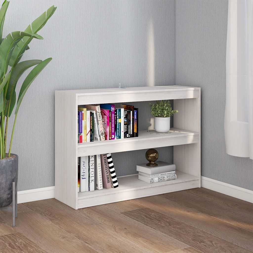 bogreol/rumdeler 100x30x71,5 cm massivt fyrretræ hvid