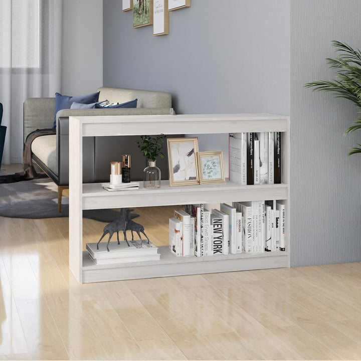 bogreol/rumdeler 100x30x71,5 cm massivt fyrretræ hvid