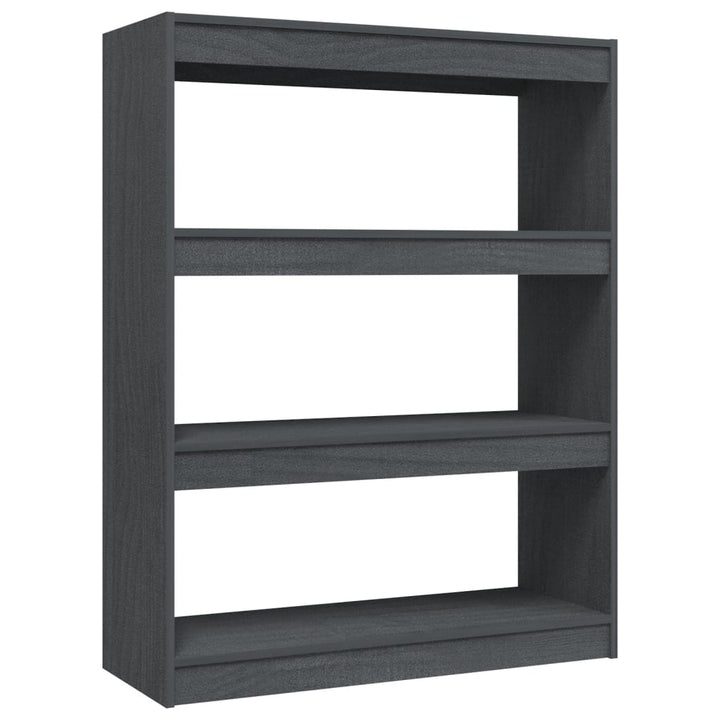 bogreol/rumdeler 100x30x103 cm massivt fyrretræ grå