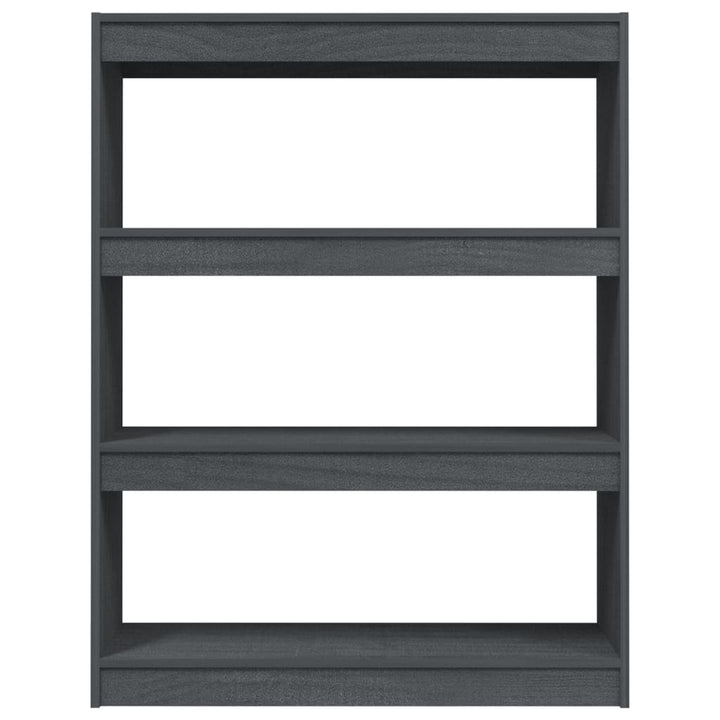 bogreol/rumdeler 100x30x103 cm massivt fyrretræ grå
