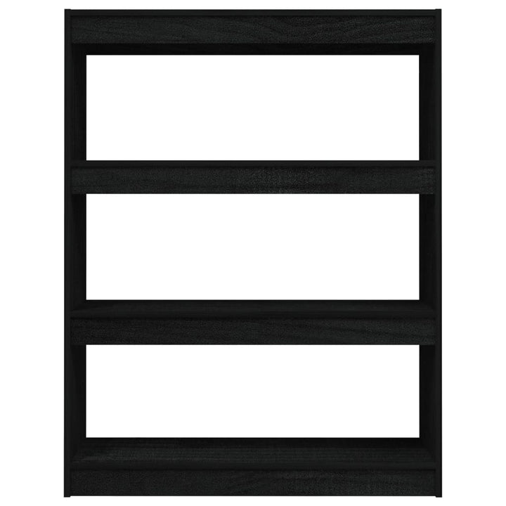 bogreol/rumdeler 100x30x103 cm massivt fyrretræ sort