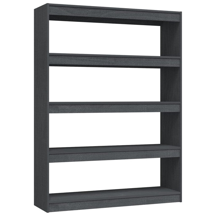 bogreol/rumdeler 100x30x135,5 cm massivt fyrretræ grå