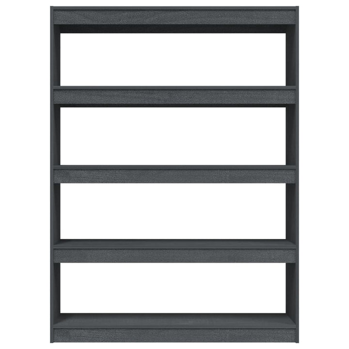 bogreol/rumdeler 100x30x135,5 cm massivt fyrretræ grå
