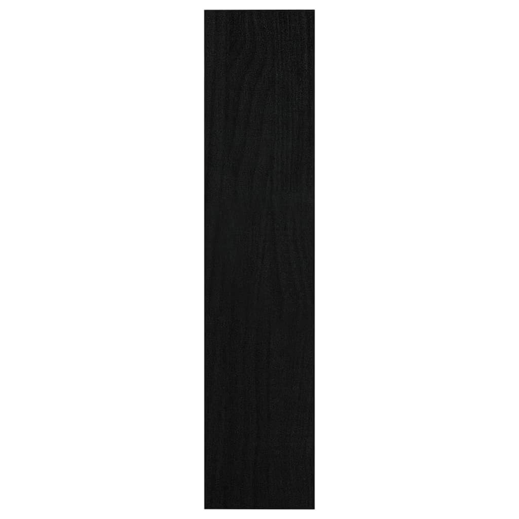 bogreol/rumdeler 100x30x135,5 cm massivt fyrretræ sort