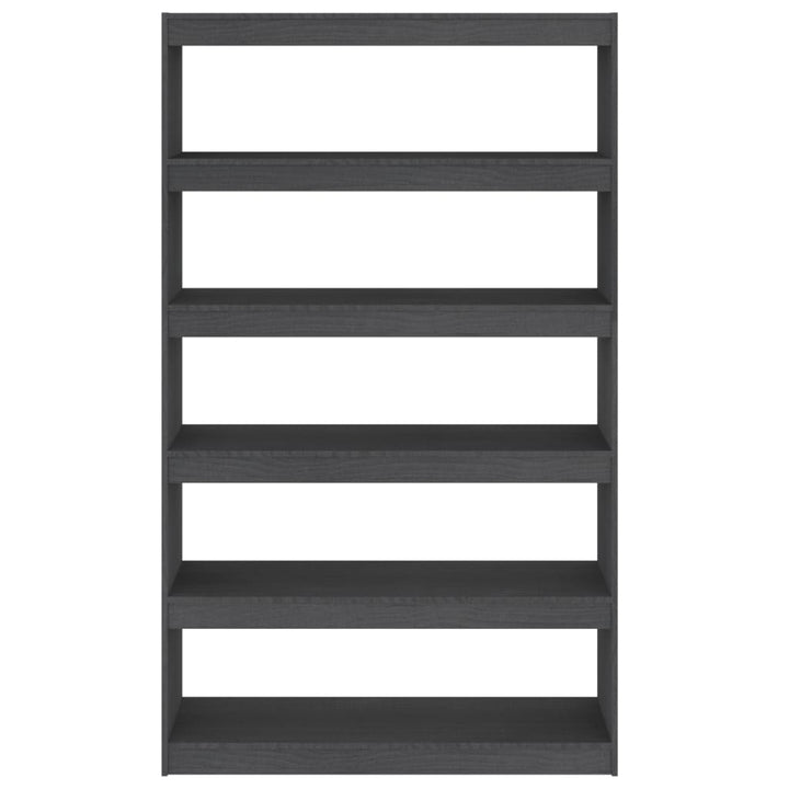 bogreol/rumdeler 100x30x167,5 cm massivt fyrretræ grå